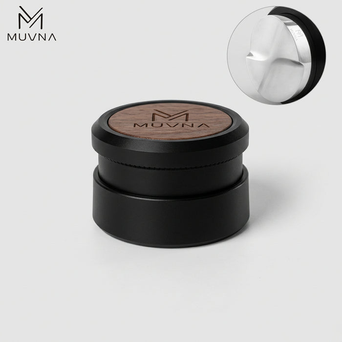 MUVNA Solid Walnut Wood Gravity Coffee Distributor – Black – 58.35mm