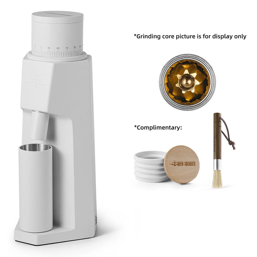 3 Bomber- Sniper Electric Coffee Grinder White