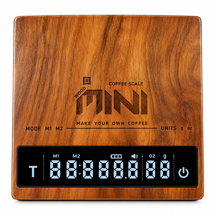 MUVNA Mini Smart Coffee Scale – Solid Walnut Wood