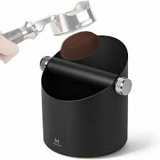 MUVNA - Stainless Steel Knock Box with Removable Silicone Knock Bar - 1.82 L - Black - included component
