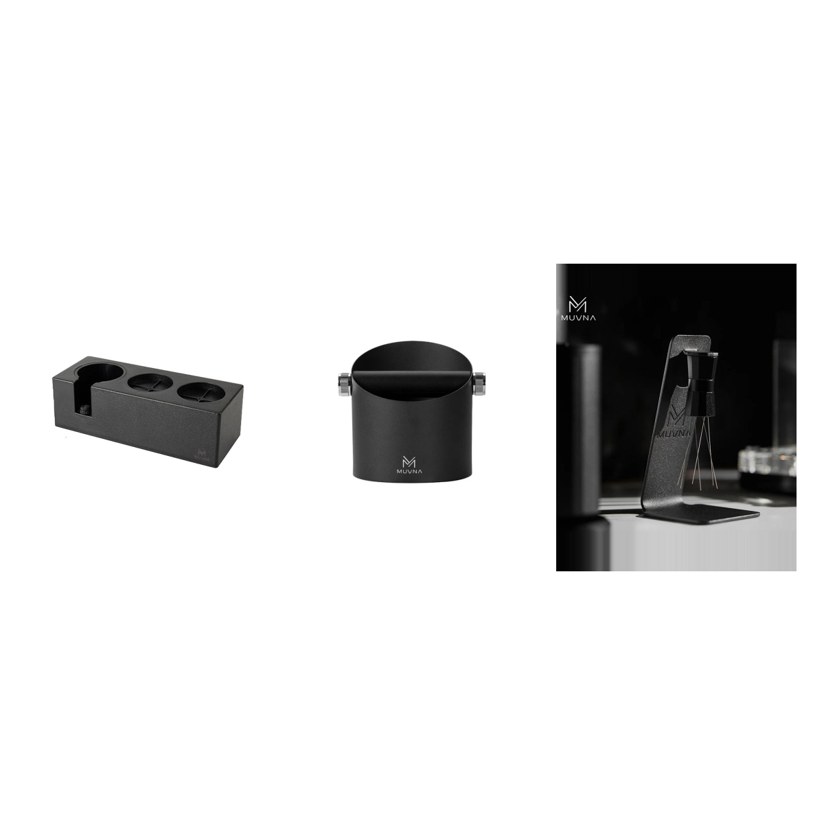 Included together: CH2049 tamping station, GB2083 knock box and T2594Z WDT distributor.