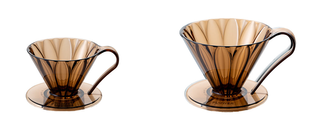 Cafec - Tritan Flower Dripper  Cup 1  Clear Brown