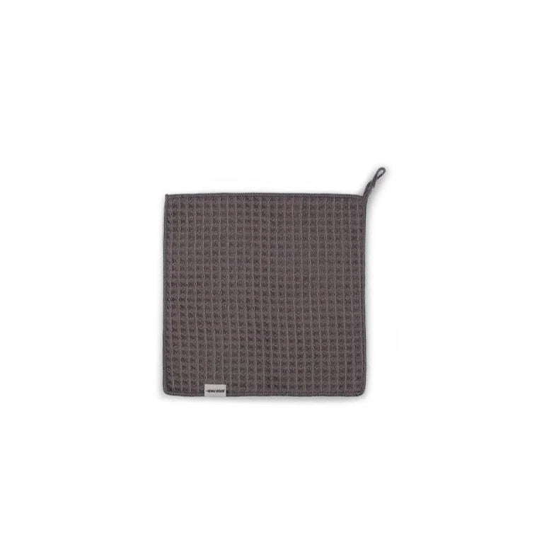 3 Bomber-Waffle Towel 30X30cm-Dark Grey White